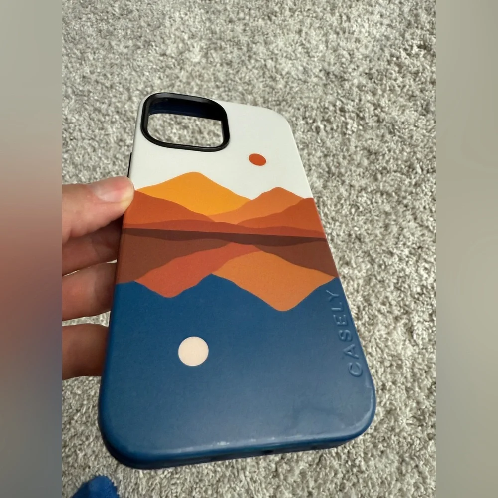 Casely day & night colorblock mountains iPhone 13 Pro Max phone case MagSafe